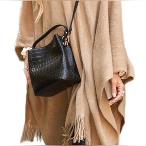 AOTA | Croc Embossed Top Handle Bucket Bag W/ Crossbody | $188 | NWT